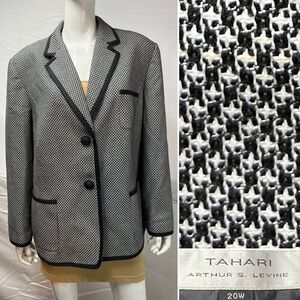 Tahari ASL Women’s 20W Black White Blazer Suit Jacket Plus Size